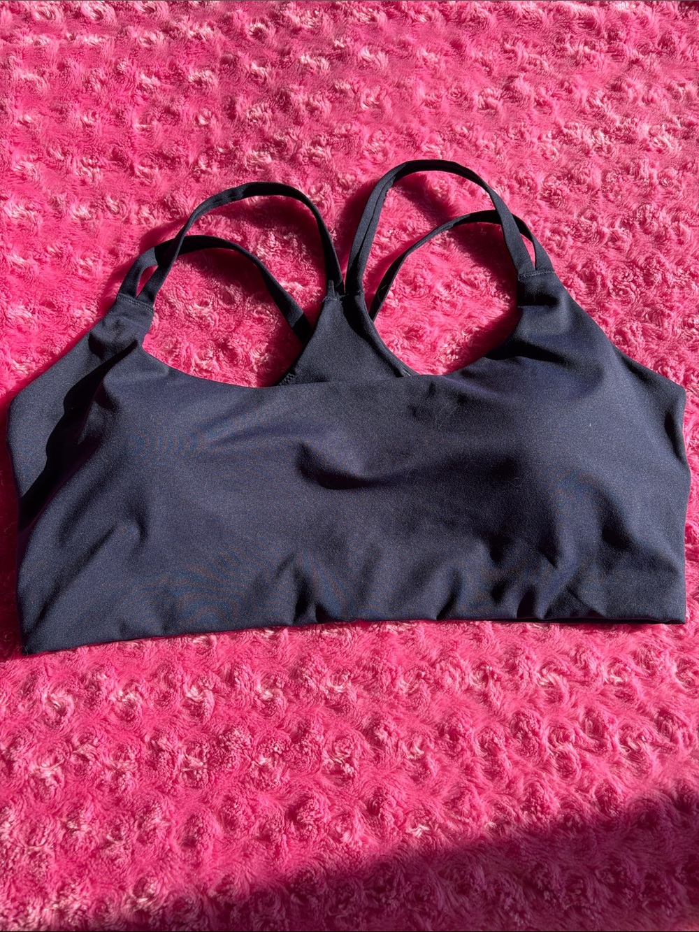 Fabletics Navy Double-Strap Seamless Sports Bralette
